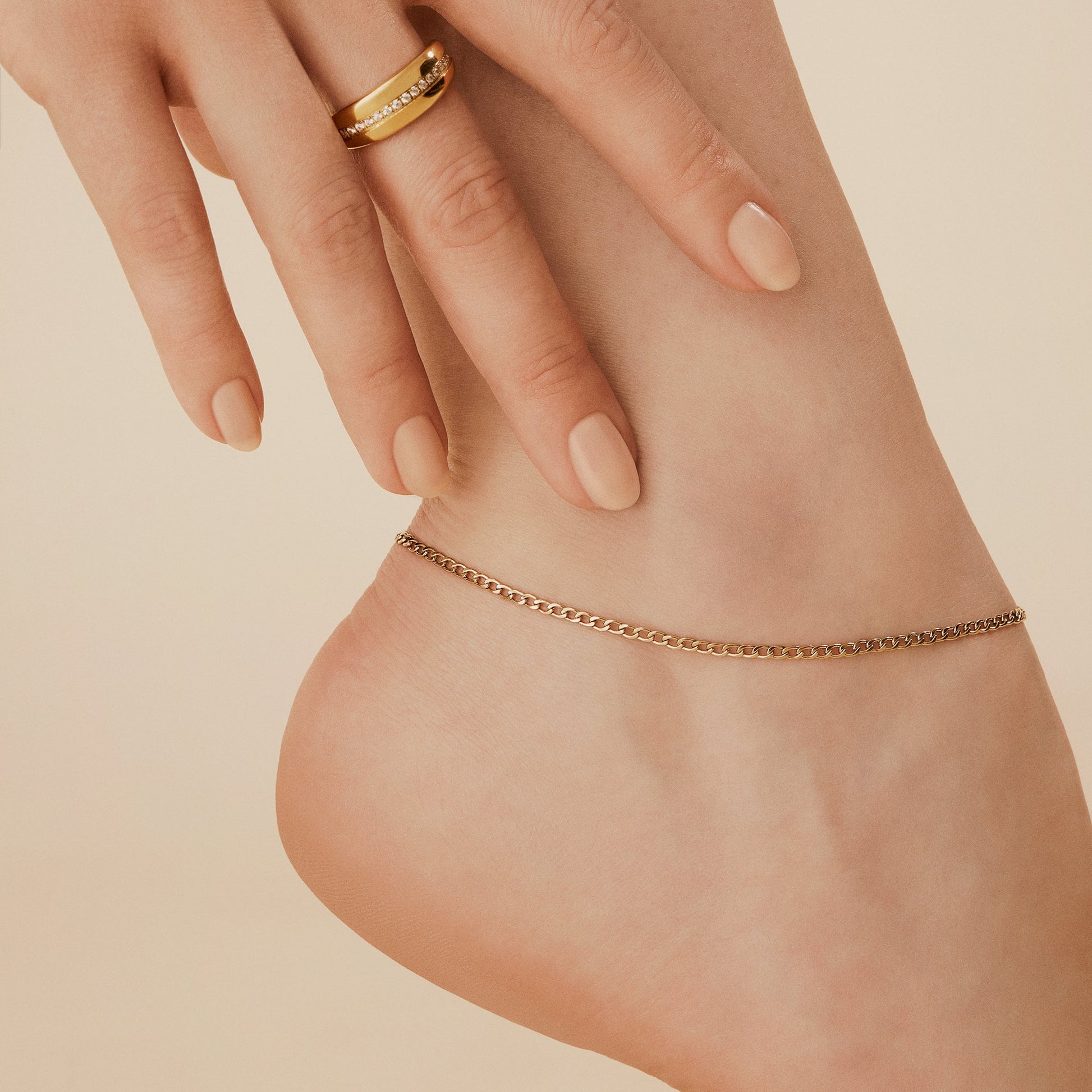 Stainless Steel Curb anklet chain chaine de cheville acier inox