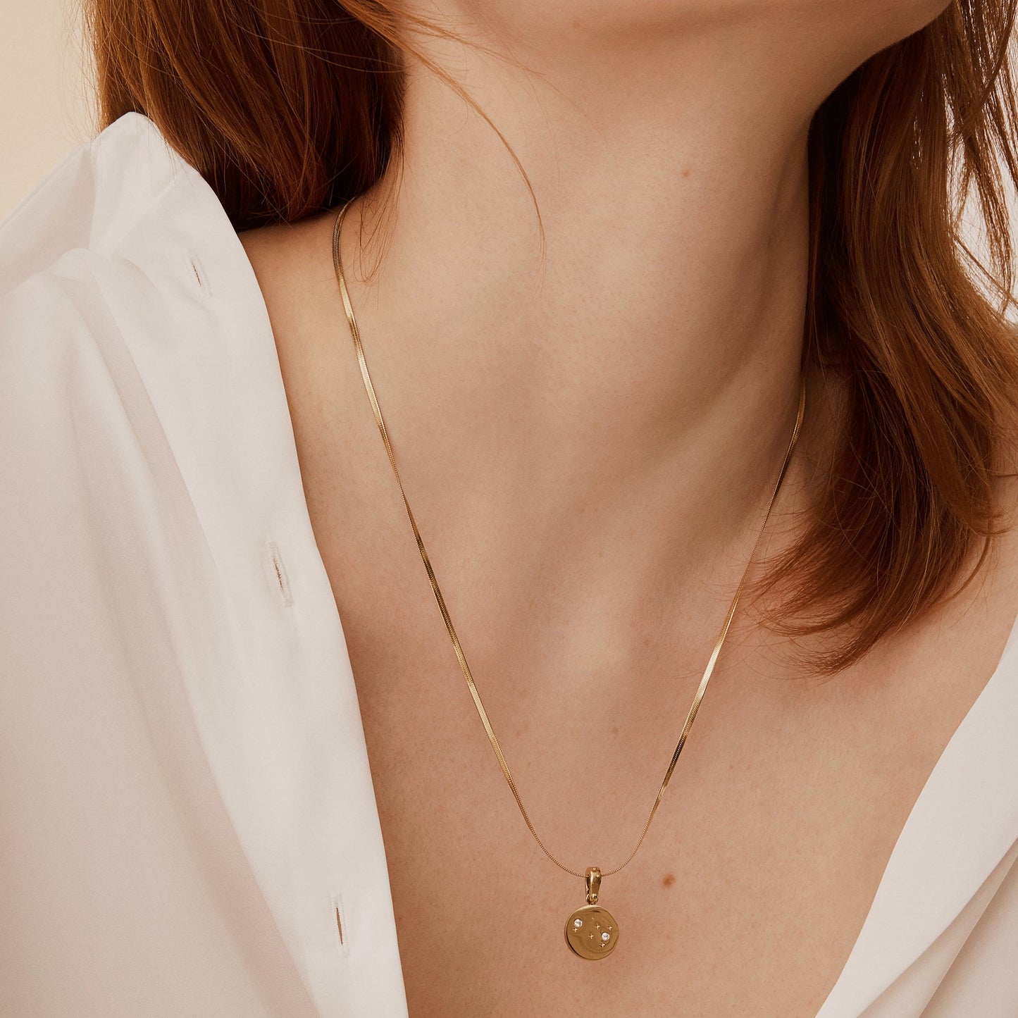 women gold zodiac charm stainless steel femme inox breloque zodiac