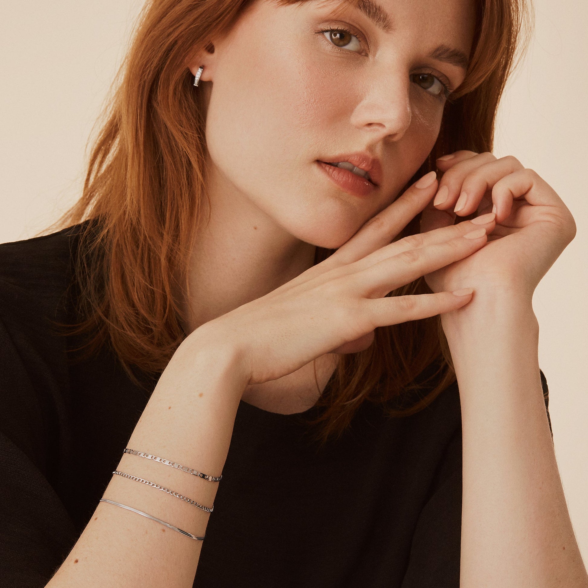 Stainless Steel silver bracelets chains stacking superposition chaînes argent