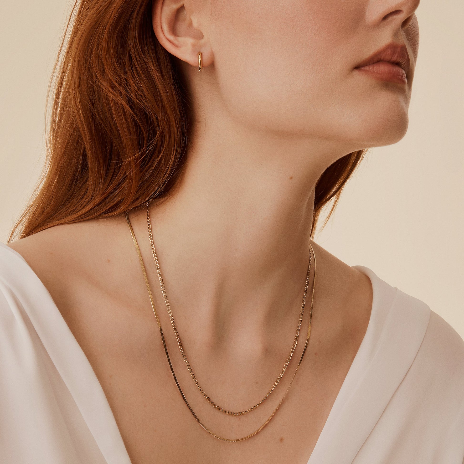 small gold plain huggie earrings hypoallergenic MIAJWL