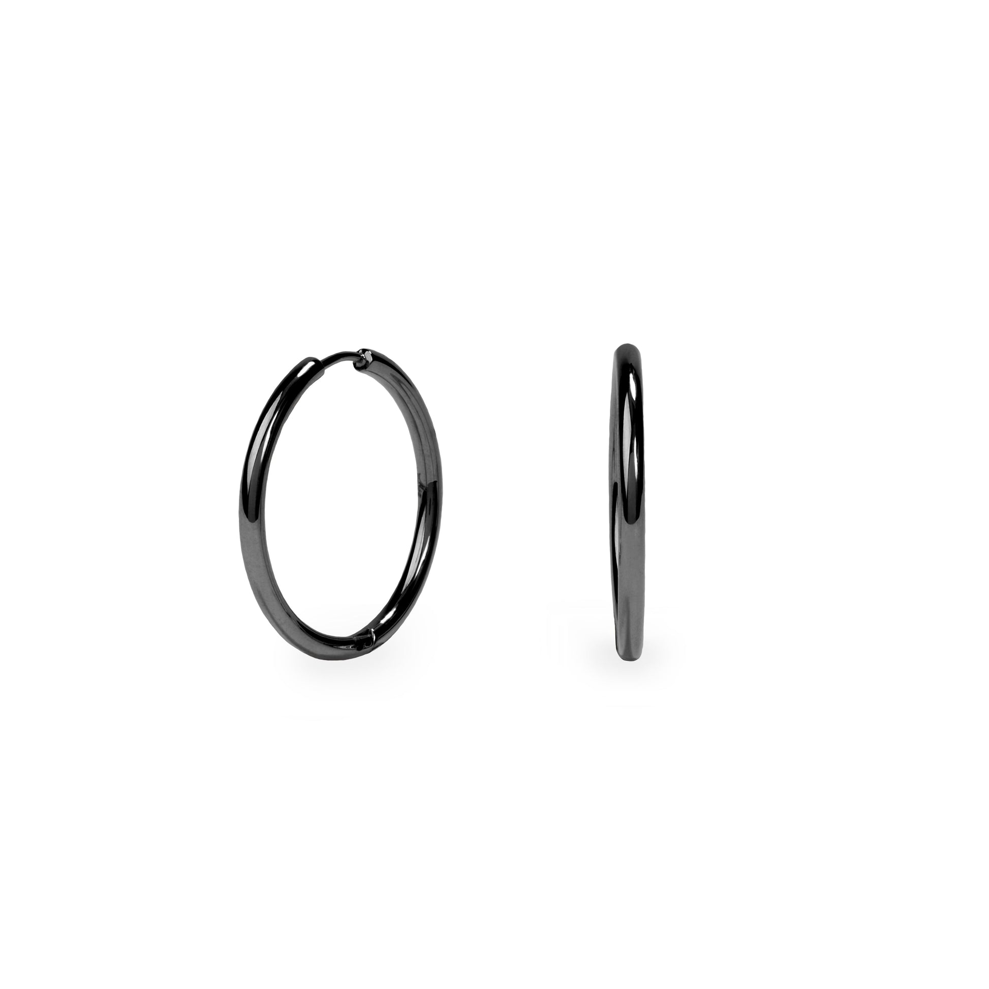 black plain hoop earrings hypoallergenic