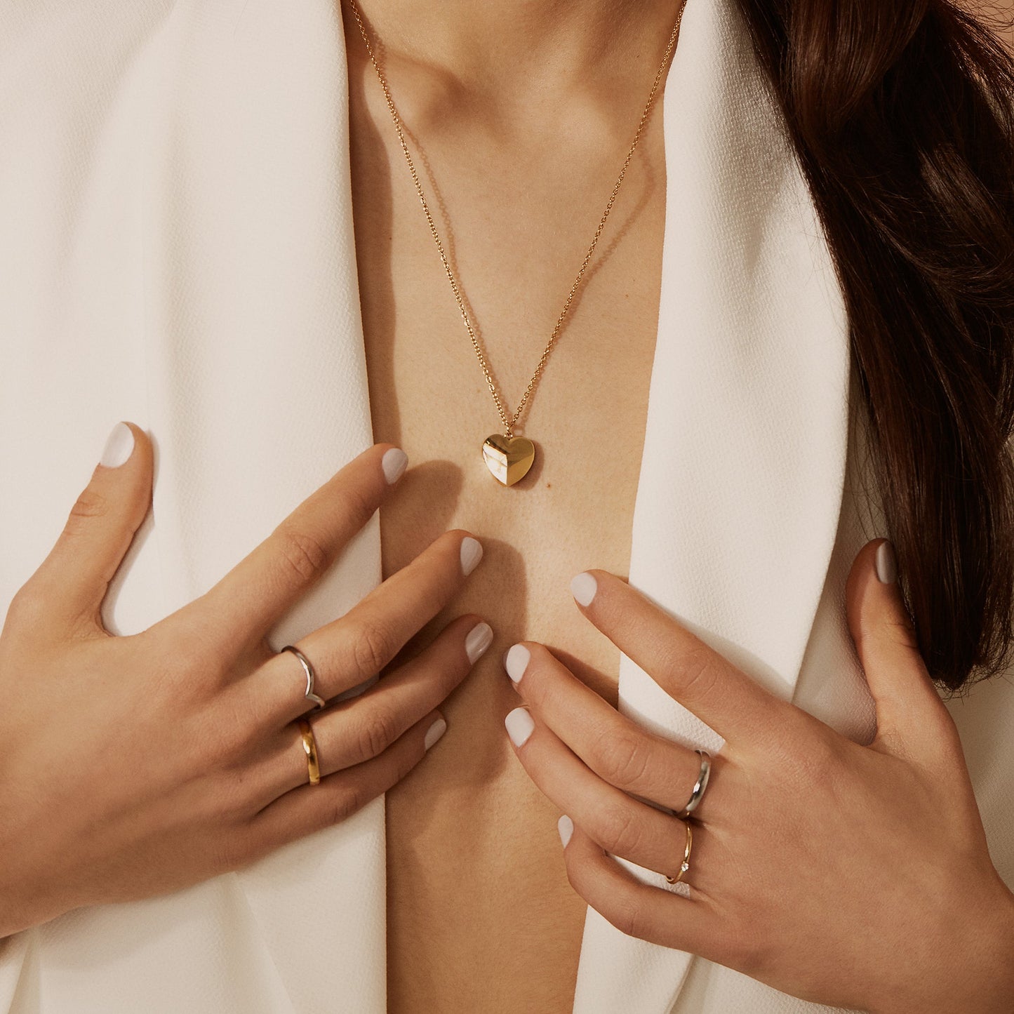 Bague promesse engagement or rose avec pierre zircon cubique femmes acier inoxydable MIA