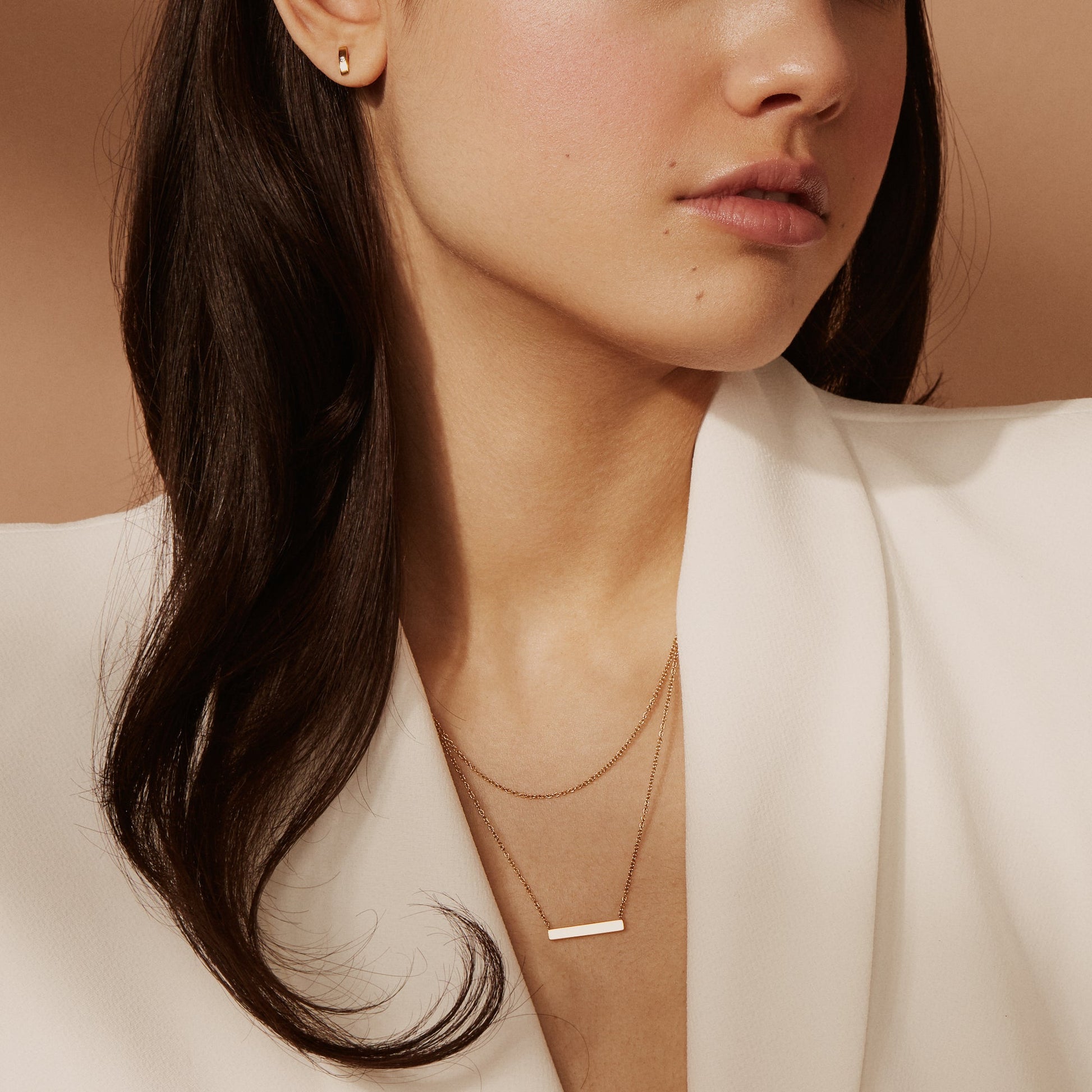 Collier 2 rangs or ne ternit pas acier inoxydable MIA