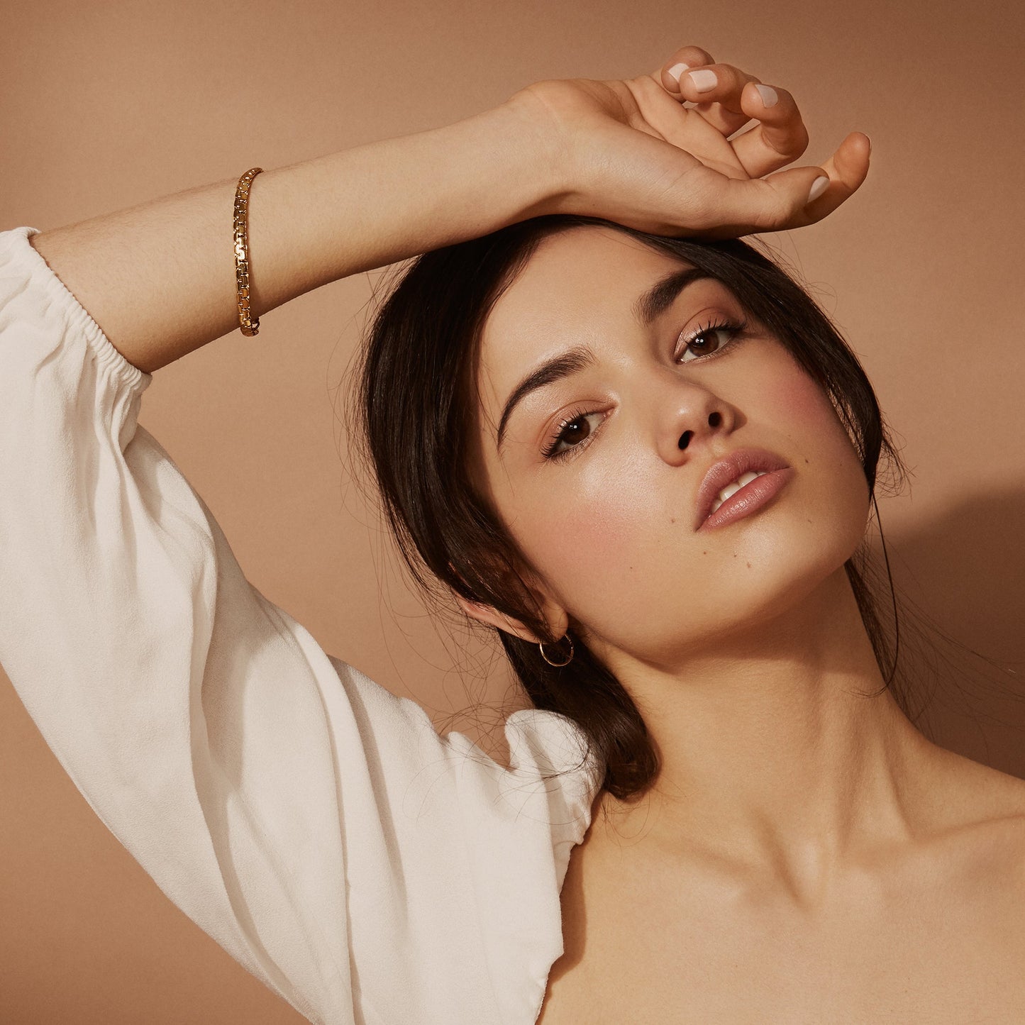 Silver textured waterproof bracelet for women stainless steel MIA