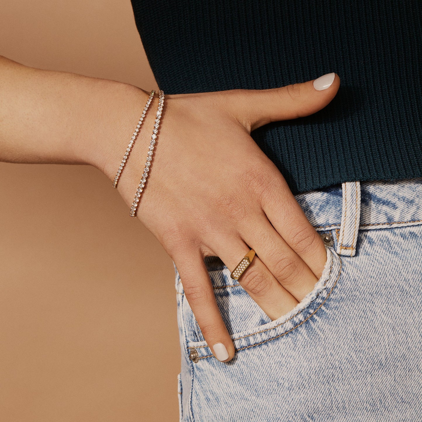 Stainless Steel tennis bracelet with stones waterproof MIA