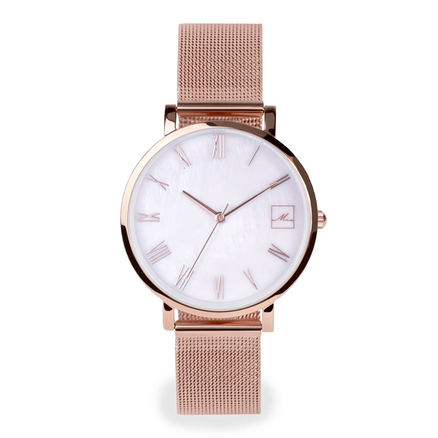 mop rose gold watch women