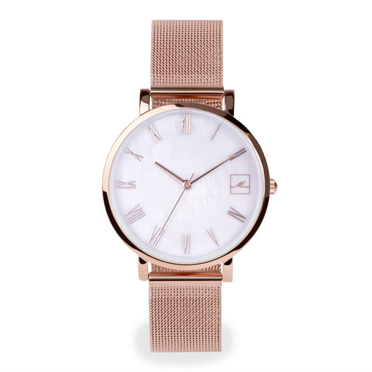 mop rose gold watch women