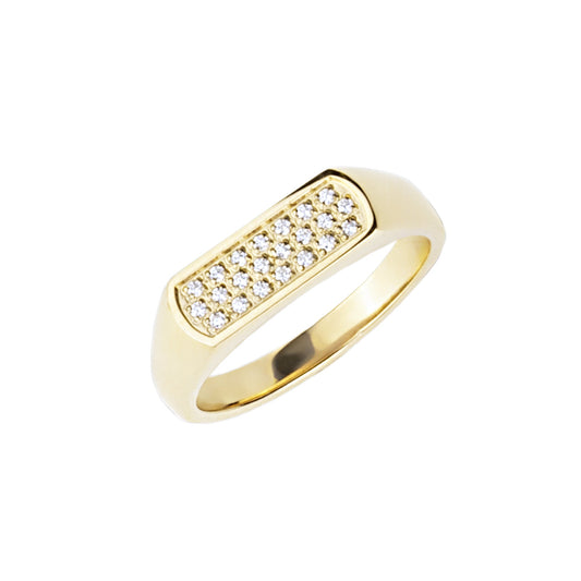 chic gold signet ring stainless steel bague chevalière pierres acier inoxydable MIA Bijoux
