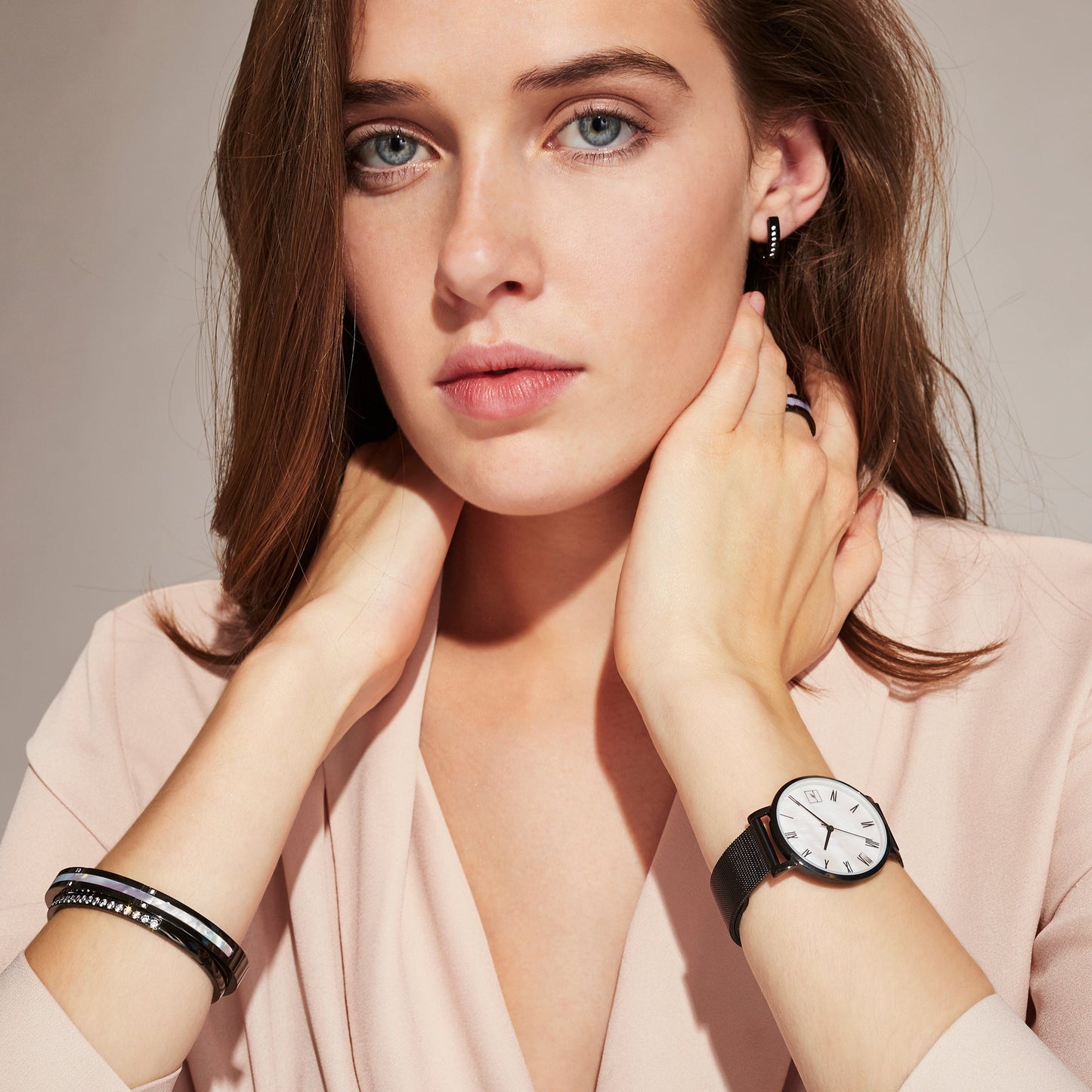 black minimal jewelry watch women