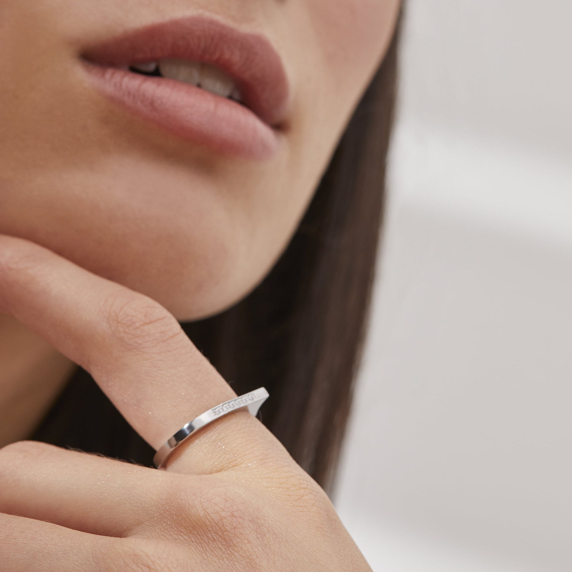 asymetric stones ring rose gold stainless steel bague acier inoxydable MIA T219R004