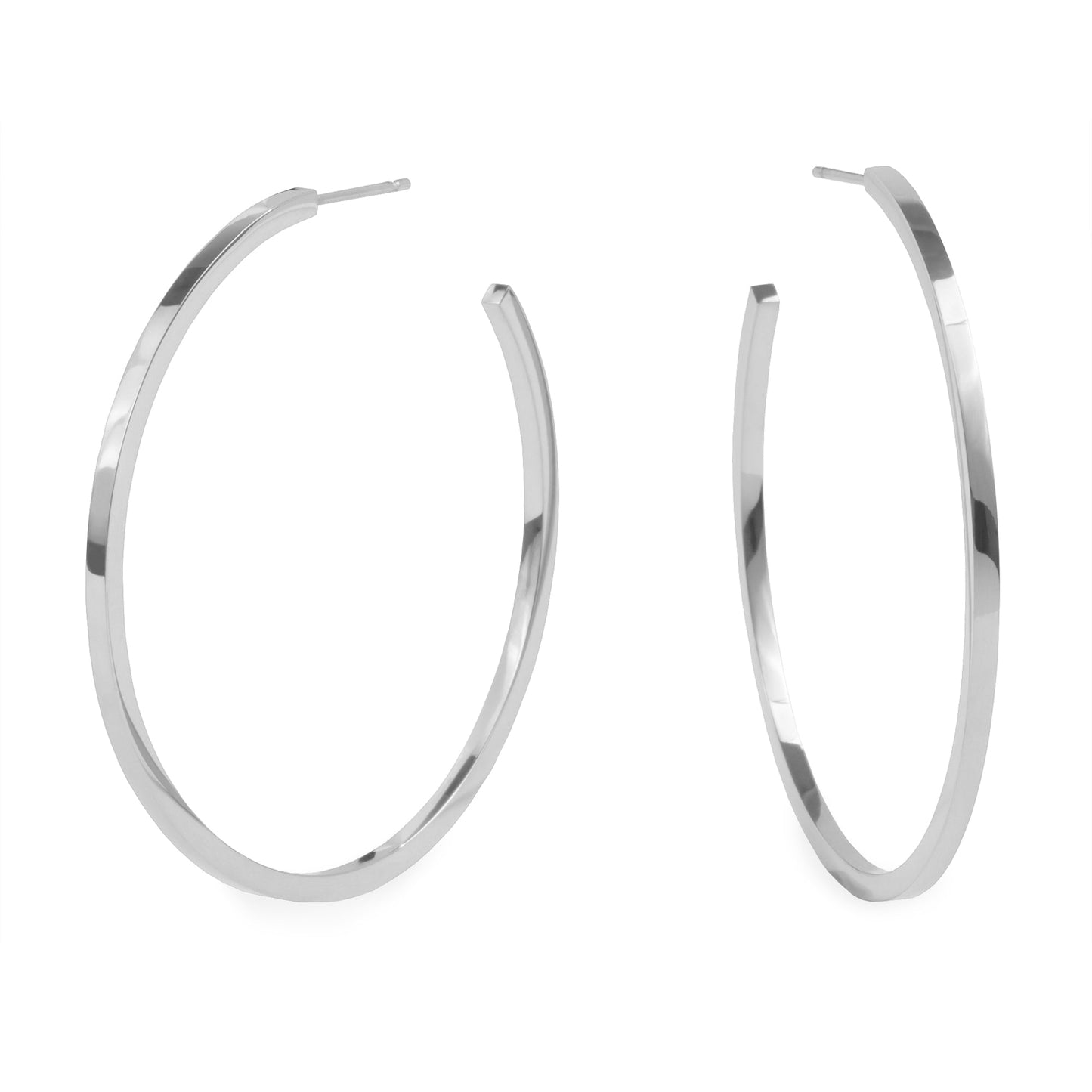 50mm stainless steel plain hoop earrings boucles oreilles anneaux acier inoxydable MIA T319E006