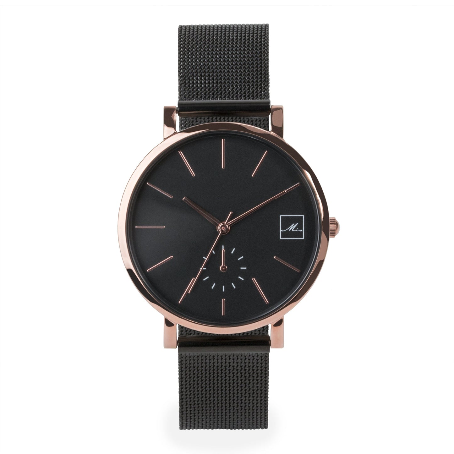 watch-women-black-rosegold-mesh-bracelet-stainless-steel-W317M02-MIA