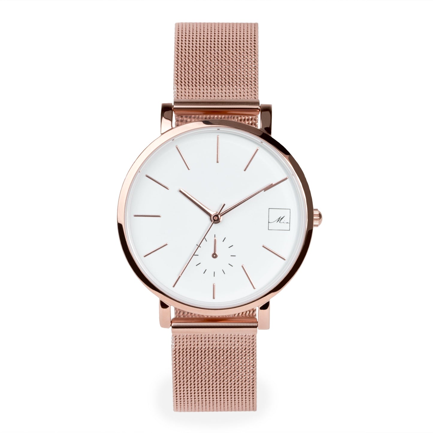 watch-women-rose-gold-white-mesh-bracelet-stainless-steel-W317M02-MIA