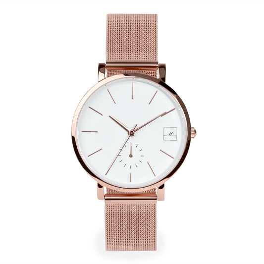watch-women-rose-gold-white-mesh-bracelet-stainless-steel-W317M02-MIA
