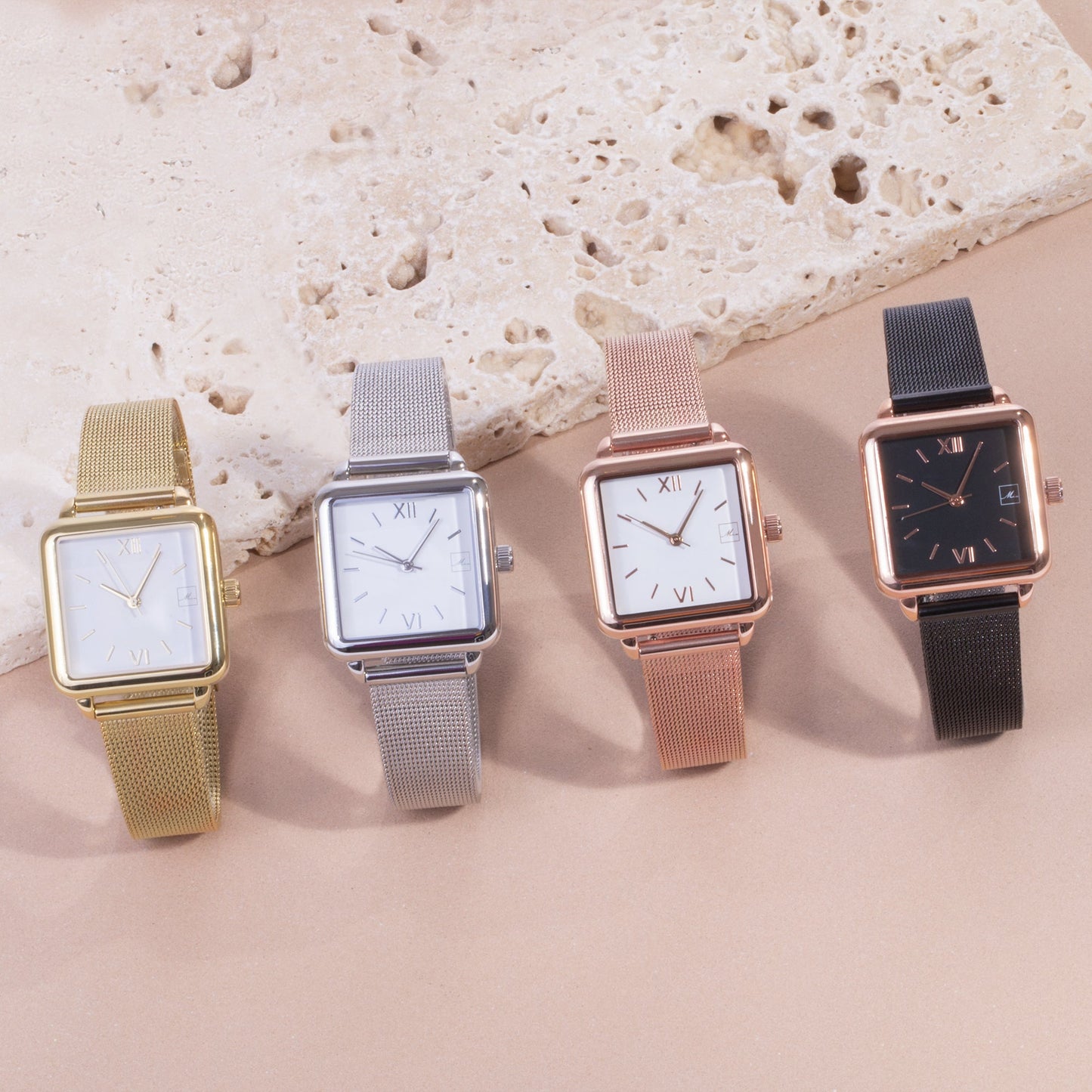 black stainless steel square watch women W119M03NORO MIA Jewelry