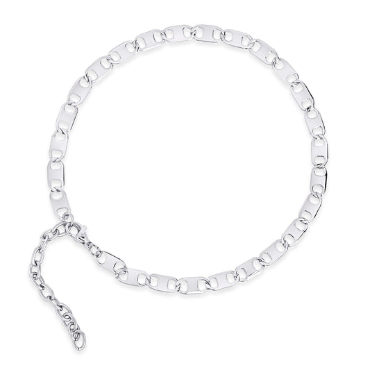 no allergy silver stainless steel mariner anklet chain MIAJWL chaine de cheville marinière acier inoxydable argent sans allergie Mia Bijoux
