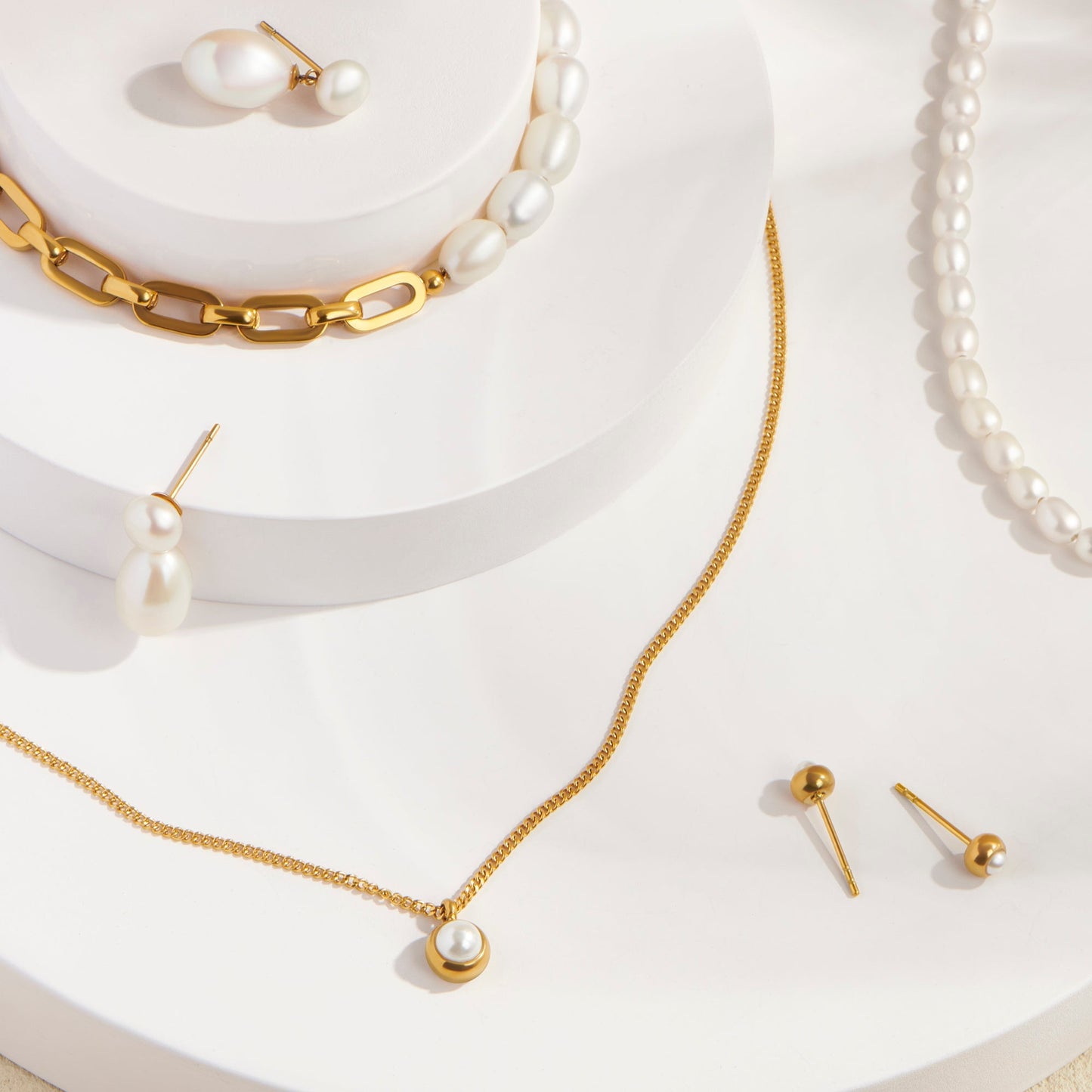 stainless steel jewelry with pearls bijoux acier inoxydable avec perles MIAJWL