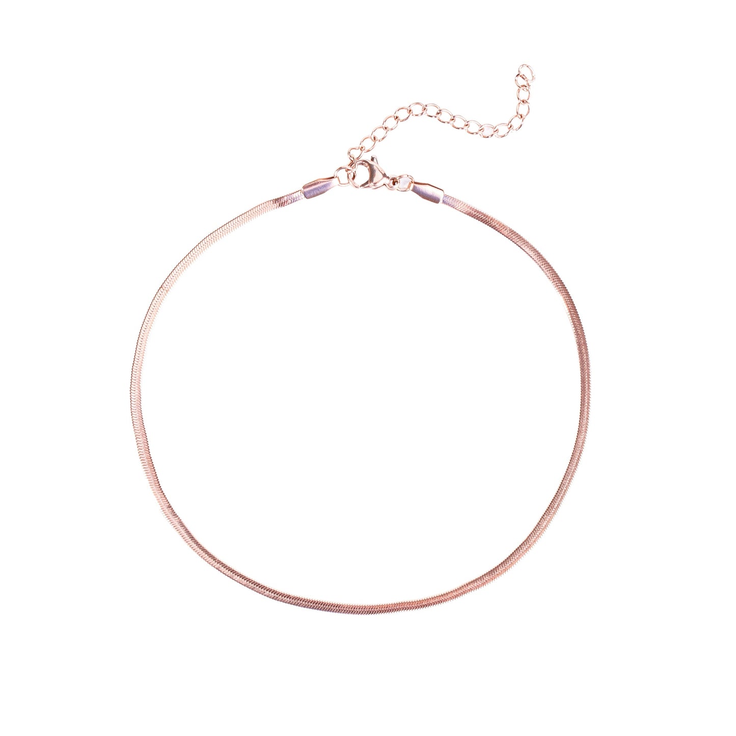 rose gold flat ankle chain stainless steel chaîne cheville plate or rose acier inoxydable