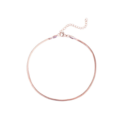 rose gold flat bracelet chain stainless steel bracelet chaîne or rose acier inoxydable