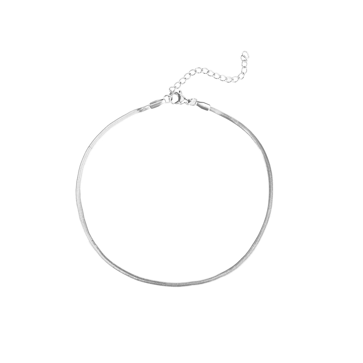 silver flat bracelet chain stainless steel bracelet chaîne acier inoxydable