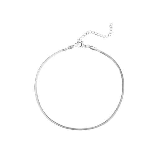 silver flat bracelet chain stainless steel bracelet chaîne acier inoxydable