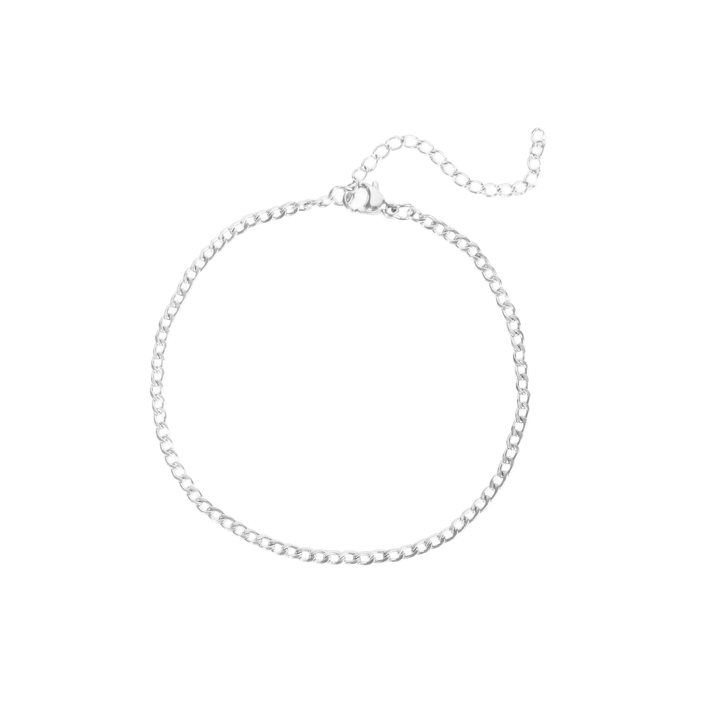 Stainless Steel silver chain Curb bracelet chaîne acier inoxydable argent T221C475AR