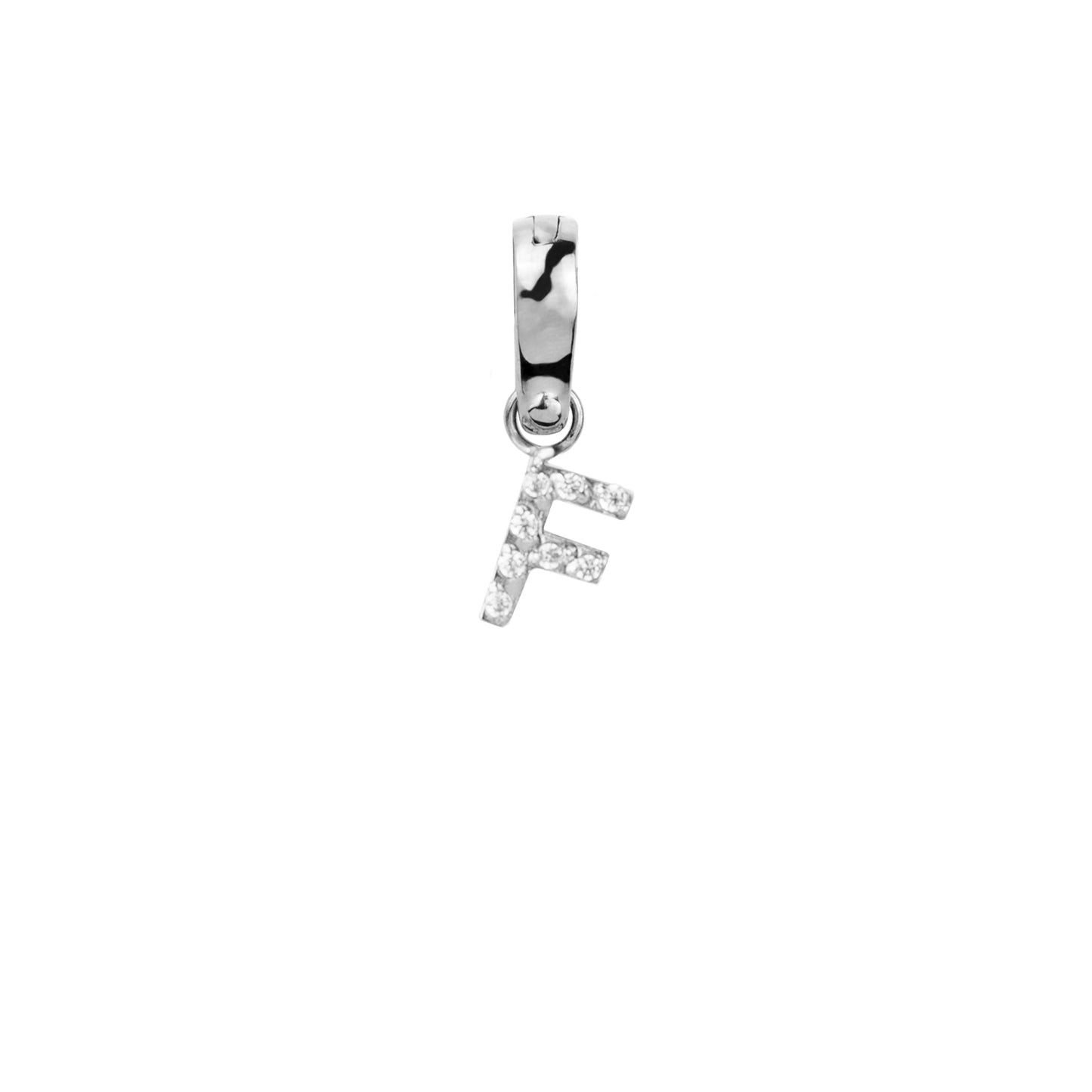 Letter F Charm With Stones Stainless Steel Breloque Lettre Pierres MIA