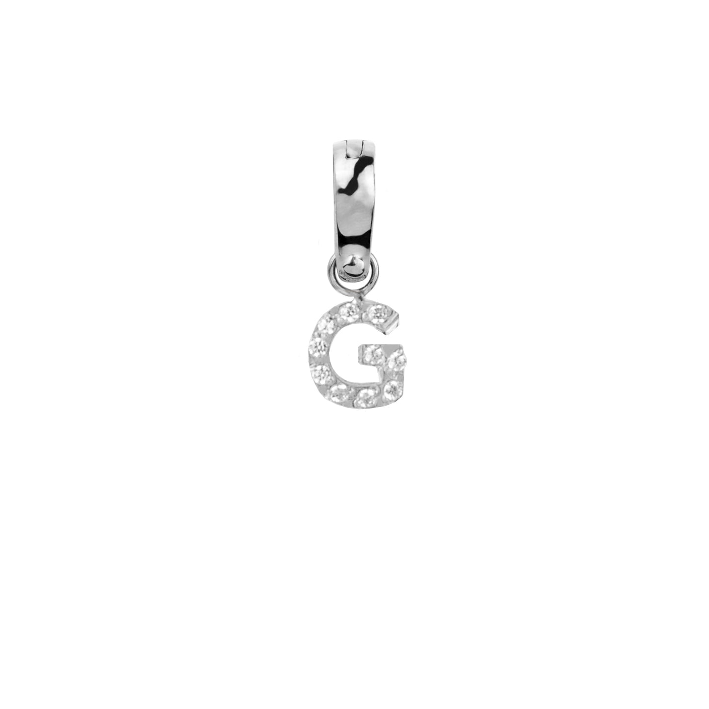 Letter G Charm With Stones Stainless Steel Breloque Lettre Pierres MIA