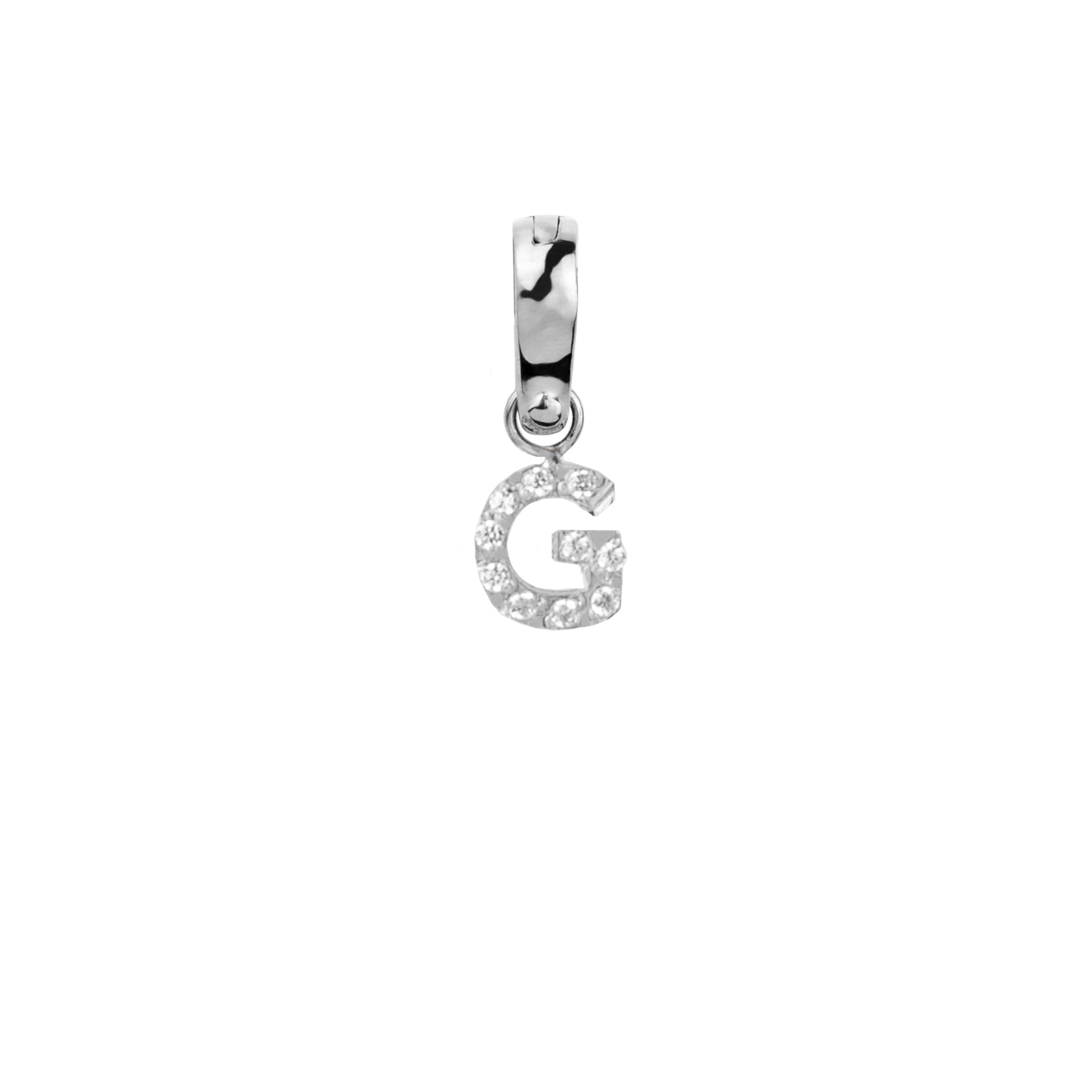 Letter G Charm With Stones Stainless Steel Breloque Lettre Pierres MIA