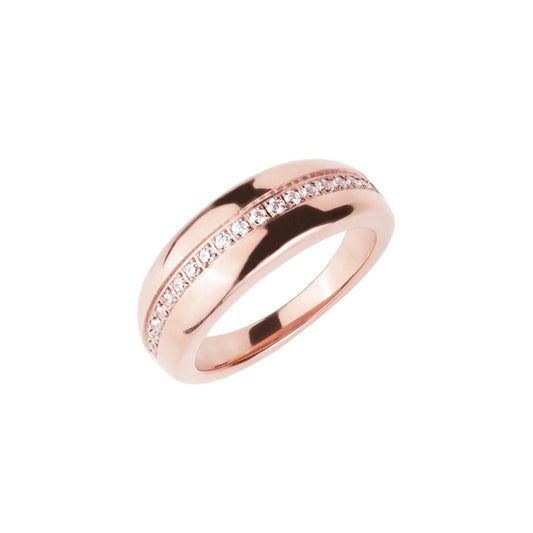 rose gold dome ring stones stainless steel bague dôme pierres acier inoxydable or rose MIA Bijoux