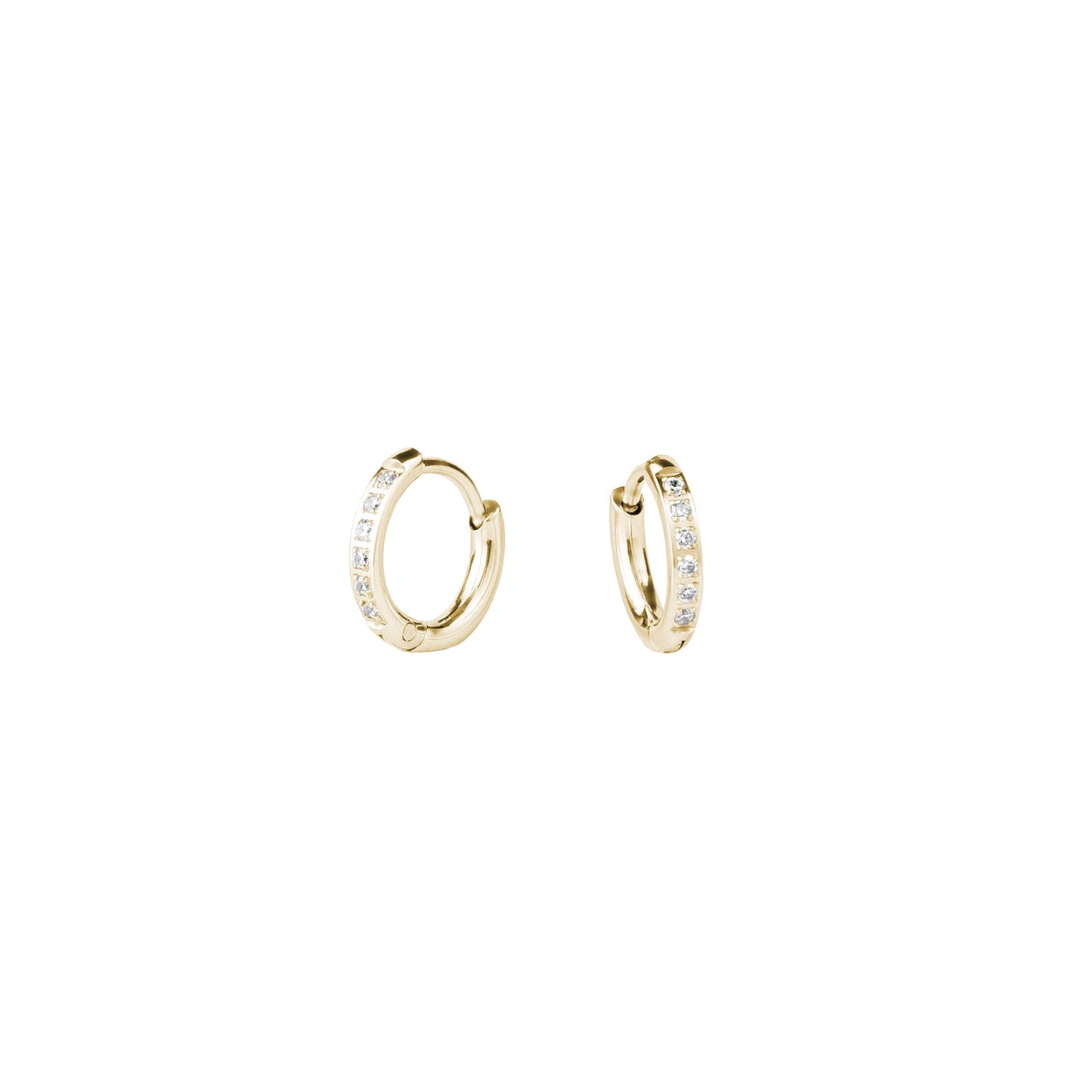 8 mm gold huggie earrings with stones stainless steel MIAJWL