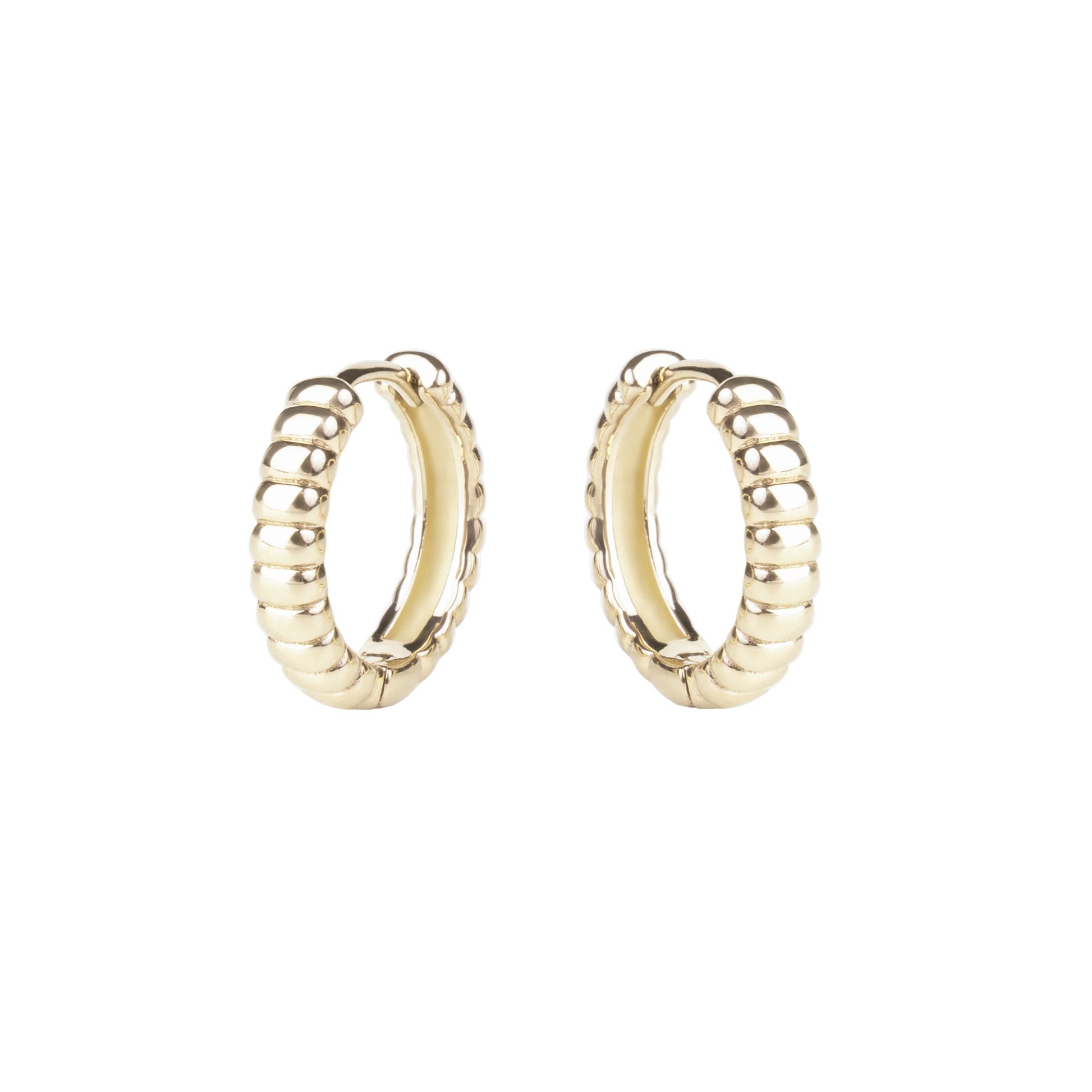 stainless steel gold croissant huggies earrings boucles dormeuses or acier inoxydable T221E002DO