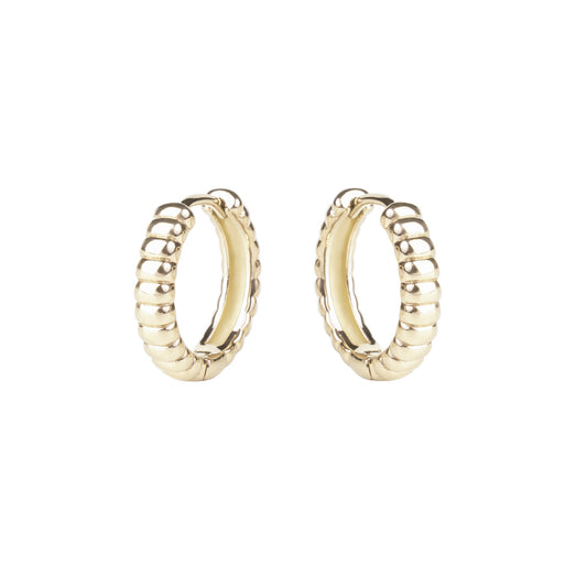 stainless steel gold croissant huggies earrings boucles dormeuses or acier inoxydable T221E002DO