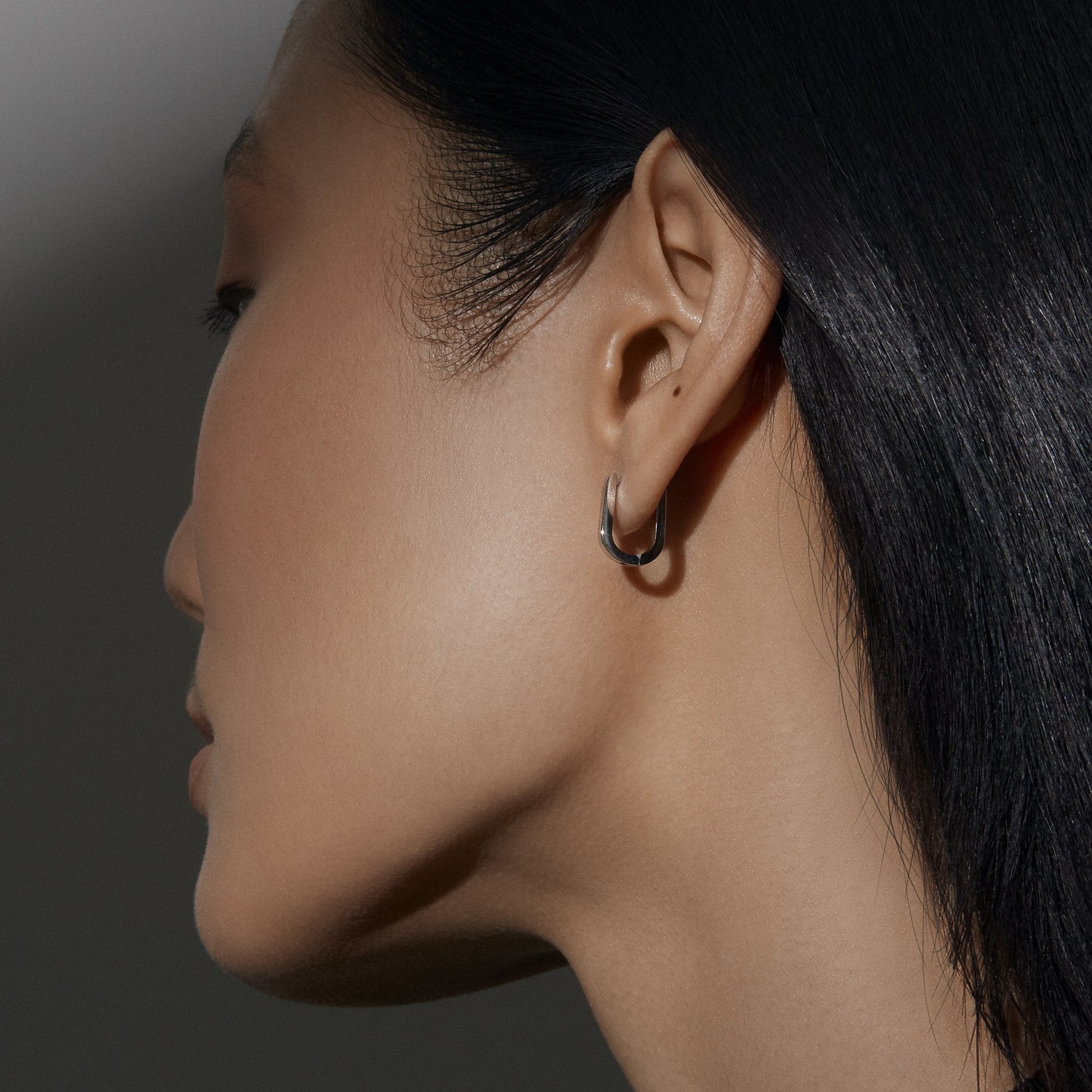 Comfortable earrings oval shape stainless steel boucles d'oreilles ovales acier inoxydable