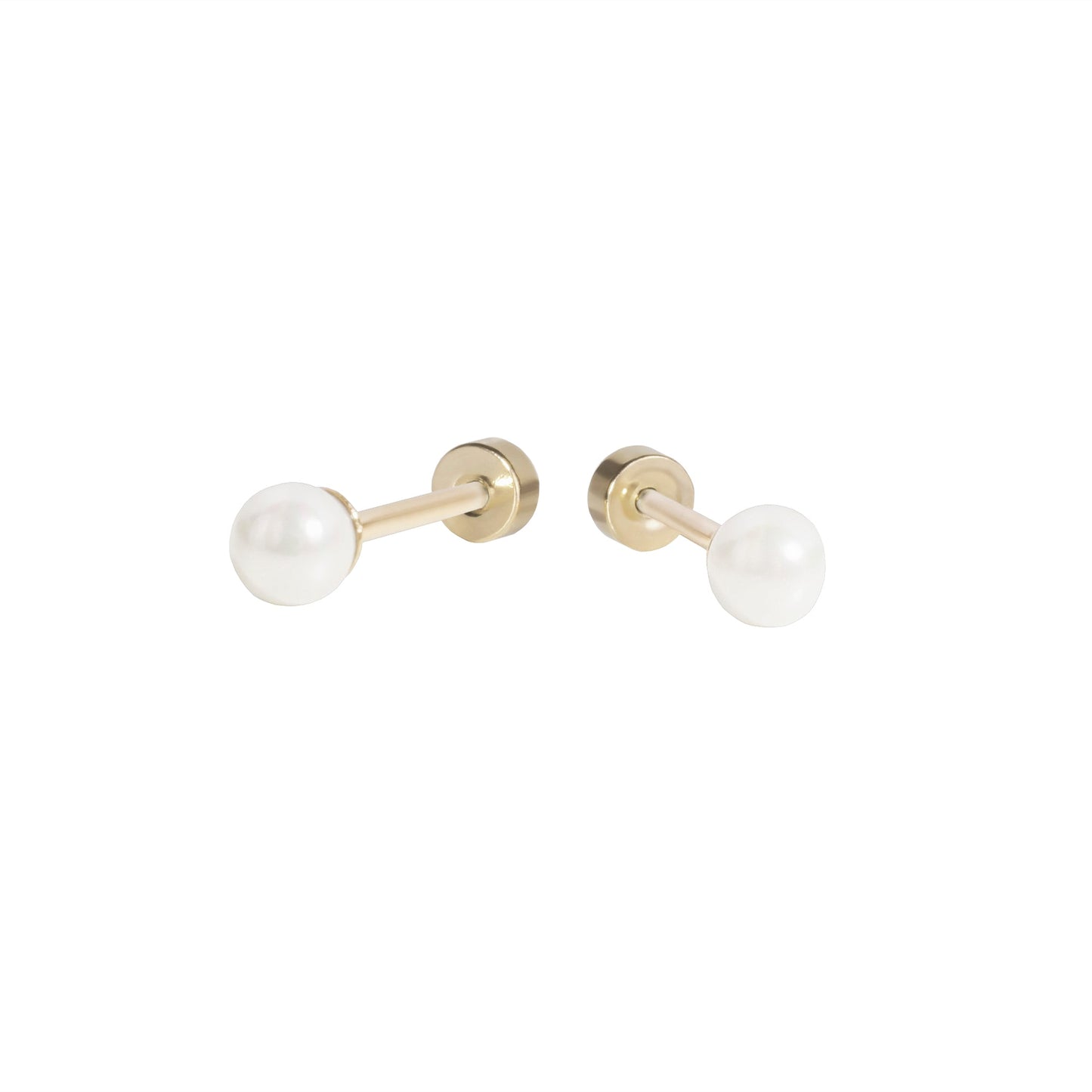 Boucles d'oreilles fixes perles en acier inoxydable or avec fermoir vis confortable hypoallergéniques parfaites pour enfants Mia Bijoux