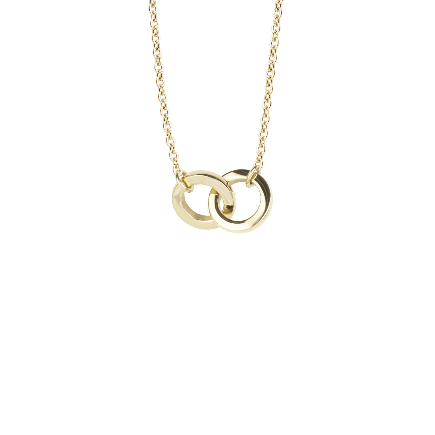 2 circles gold pendant necklace stainless steel collier anneaux croisées or acier inoxydable MIA Bijoux