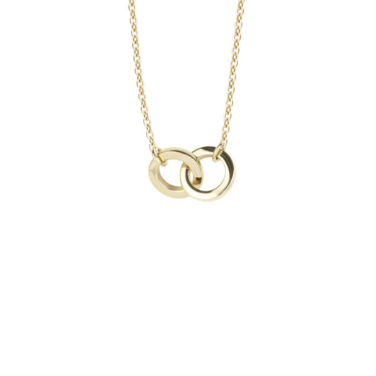 2 circles gold pendant necklace stainless steel collier anneaux croisées or acier inoxydable MIA Bijoux