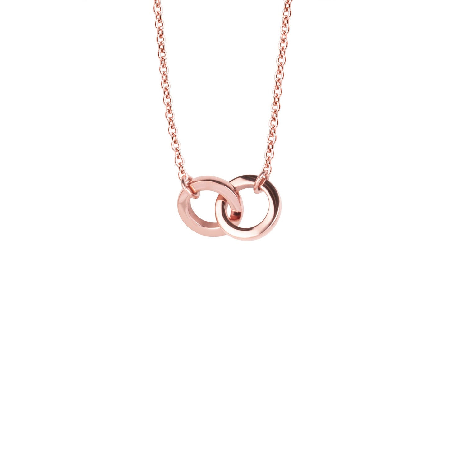 circles rose gold pendant necklace stainless steel collier anneaux croisées or rose acier inox MIA Bijoux