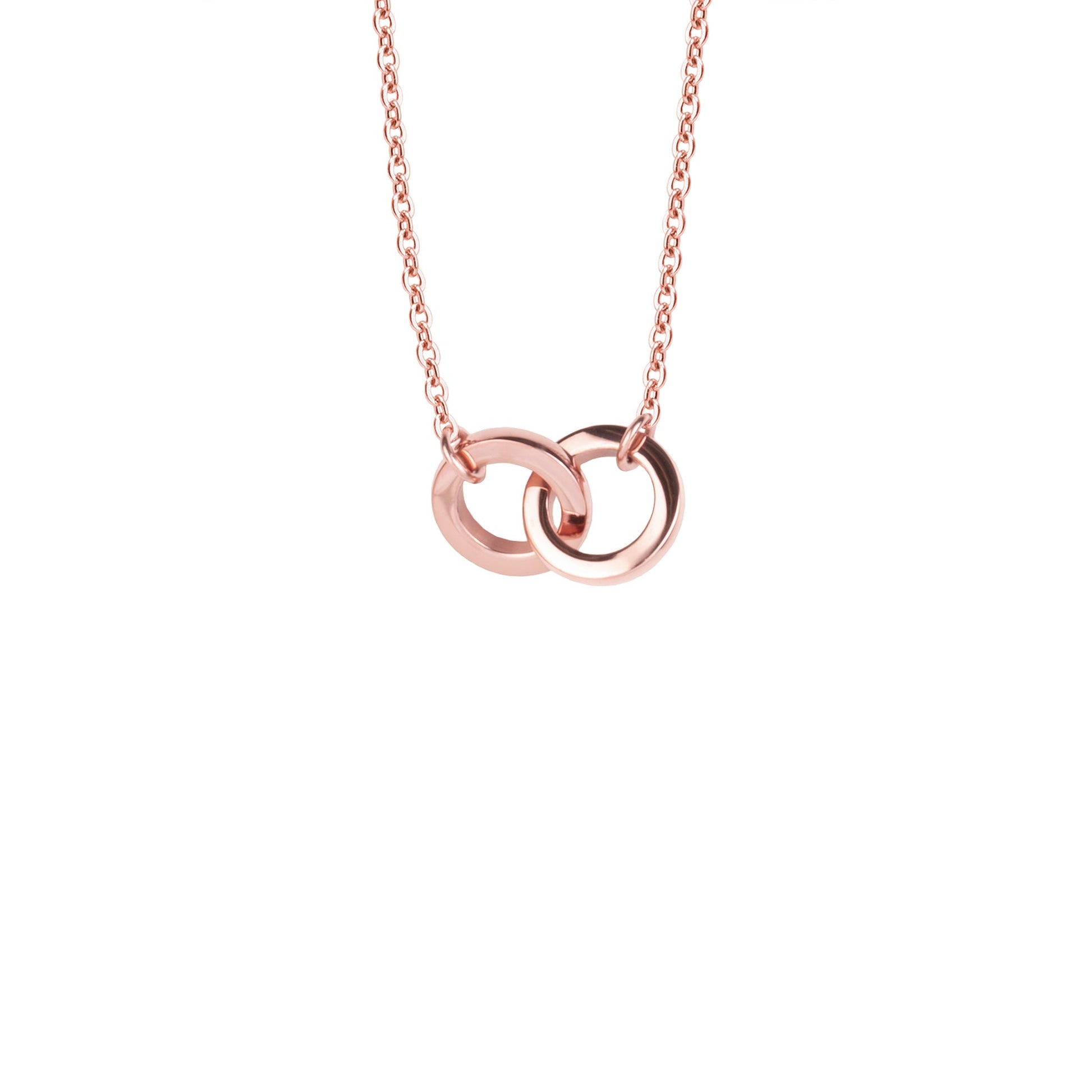 circles rose gold pendant necklace stainless steel collier anneaux croisées or rose acier inox MIA Bijoux