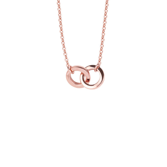 circles rose gold pendant necklace stainless steel collier anneaux croisées or rose acier inox MIA Bijoux