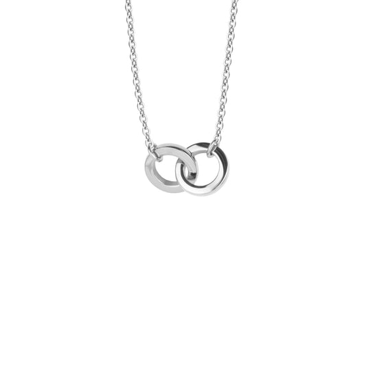 2 circles pendant necklace stainless steel collier anneaux croisées acier inoxydable MIA Bijoux