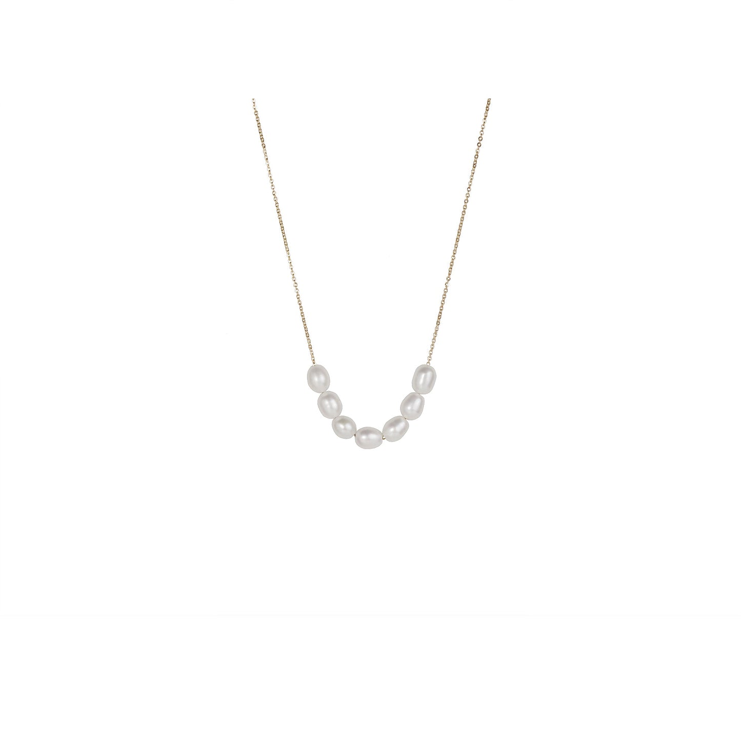 Stainless steel gold necklace with pearls tarnish free MIAJWL