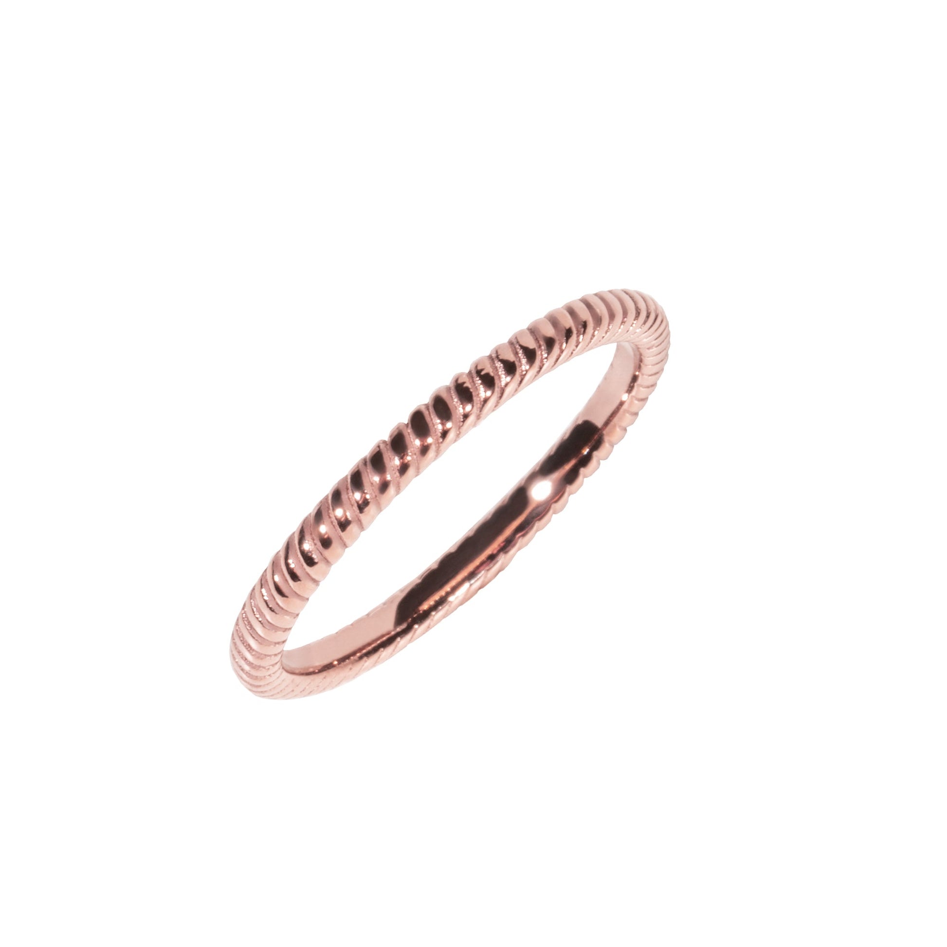 women stainless steel rose gold twisted ring and earring croissant boucles et bagues or rose femmes acier inox